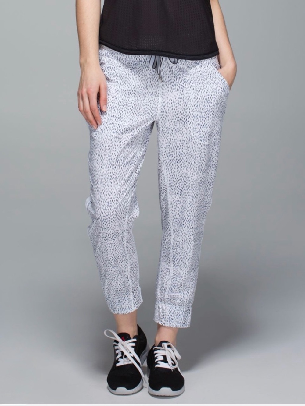 Lululemon Tearaway Pants in the Dottie Dash White Black patter